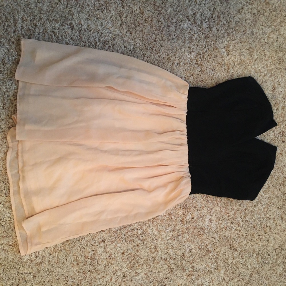 Black and light pink dress